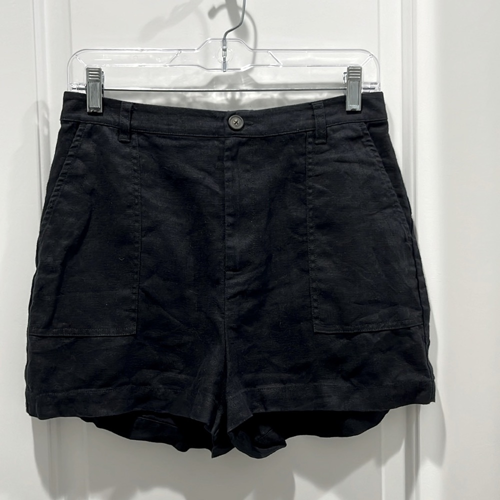 Reformation Midnight Black High Waist Shorts